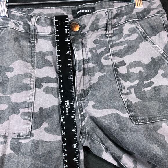 Prosperity Womens Pants Gray Camouflage Print Tapered Ankle Stretch Large - Picture 7 of 11
